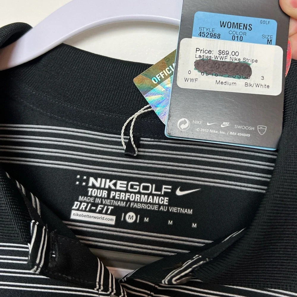 Nike Golf Tour Performance Women's M Polo Shirt Indianapolis Speedway Stripe NWT